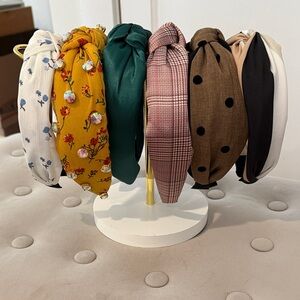 Assorted Knot Headband Set - Floral, Mustard, Emerald, Plaid, Polka Dot, Neutral